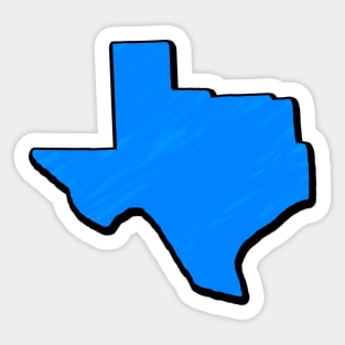 Bright Blue Texas Outline Sticker